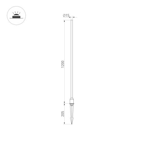 Ландшафтный светодиодный светильник Arlight KT-Champagne-L1200-3W Warm3000 034168