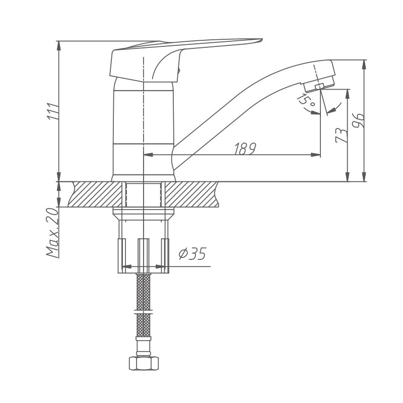 Смеситель для кухни Haiba HB4504-2 хром