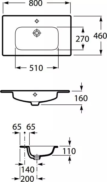 Тумба с раковиной Roca Domi 80 ZRU9307582 + смеситель, белый глянец