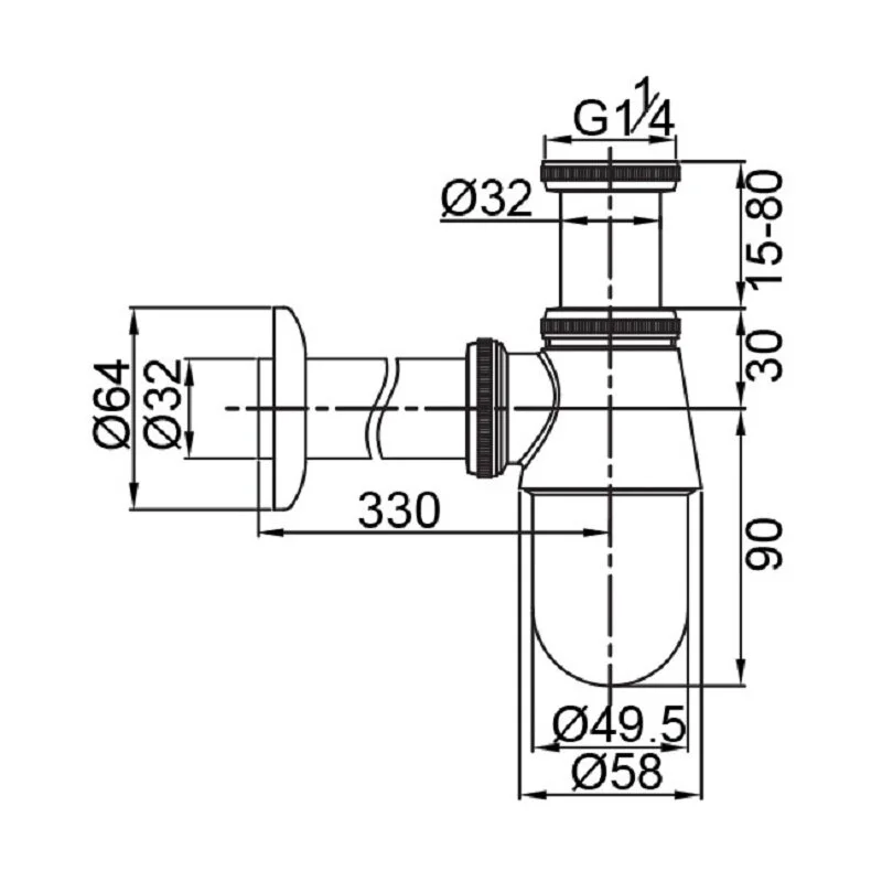 Сифон для раковины Veragio Sbortis VR.SBR-8111.BR бронза