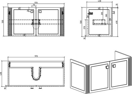 Тумба для комплекта BelBagno Atria 100 bianco lucido