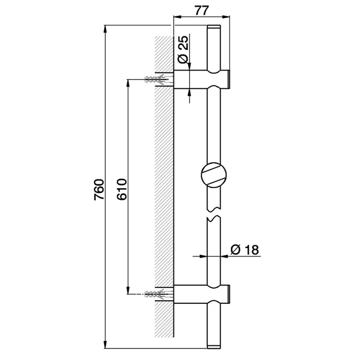 Штанга душевая Huber Shower SS01214021 хром