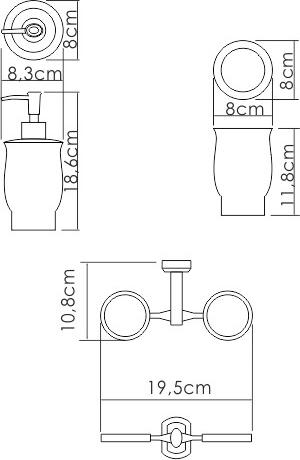 Держатель стакана и дозатора WasserKRAFT K-24189, белый/хром