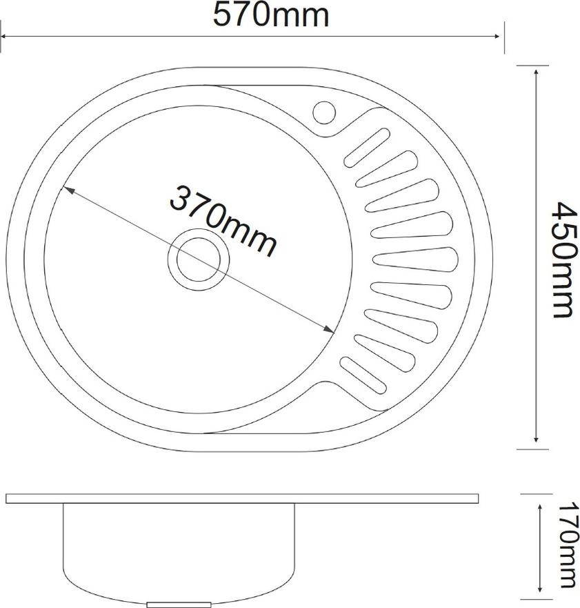 Кухонная мойка РМС MD8-5745OVL, серый