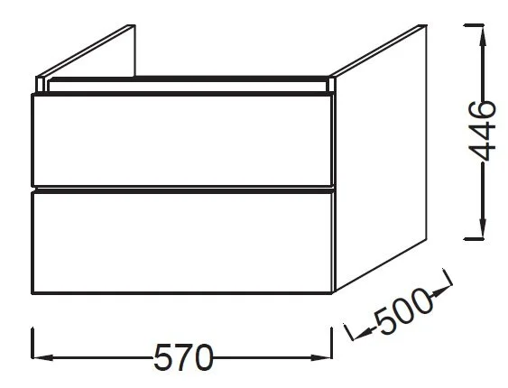 Тумба под раковину Jacob Delafon Parallel EB511-M15 белый, коричневый