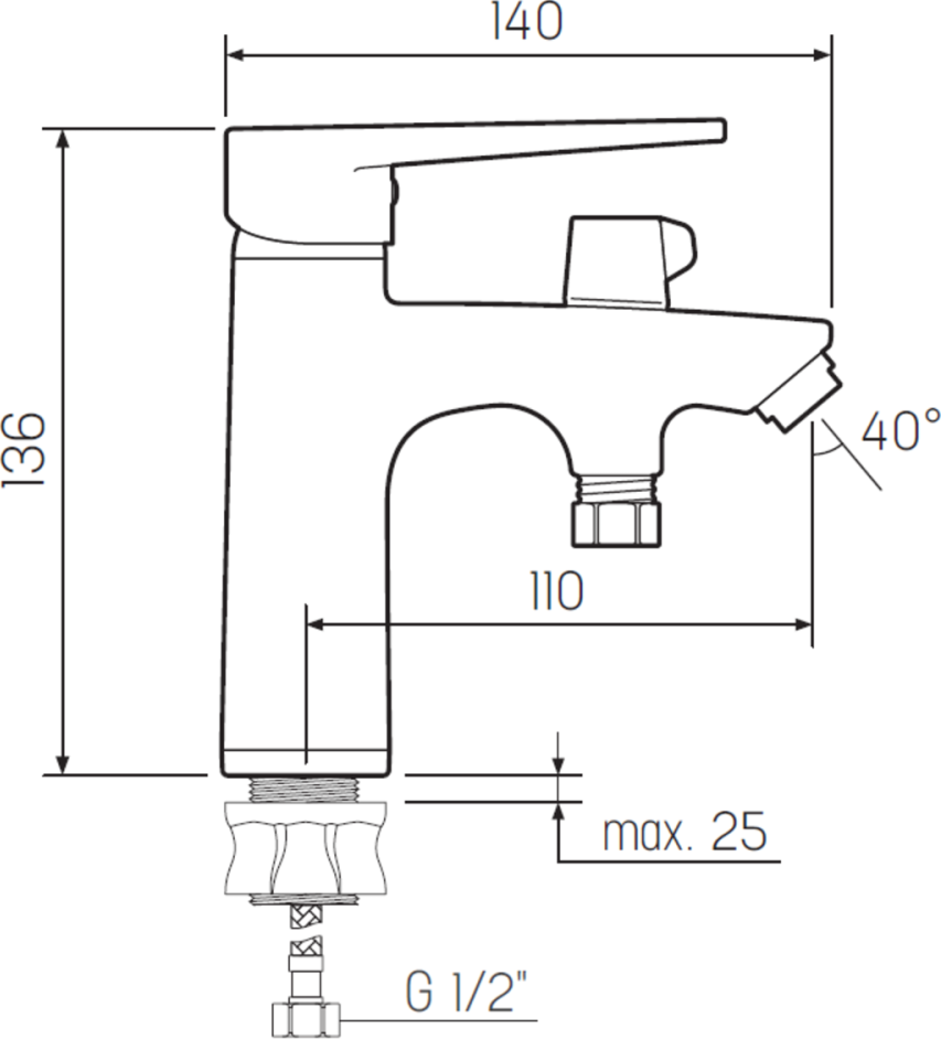 Смеситель для умывальника РМС SL141-001F-1, хром