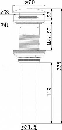 Донный клапан для раковины Ceramica Nova Element 2 CN2000MH, антрацит матовый