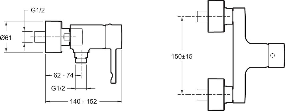 Смеситель для душа Jacob Delafon Cuff E45533-CP