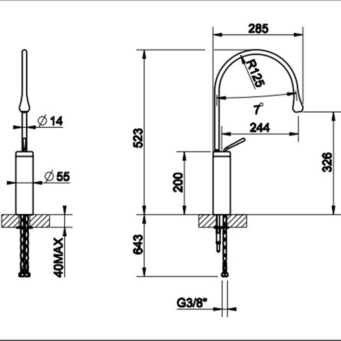 Смеситель для раковины Gessi Goccia 33810#279, белый