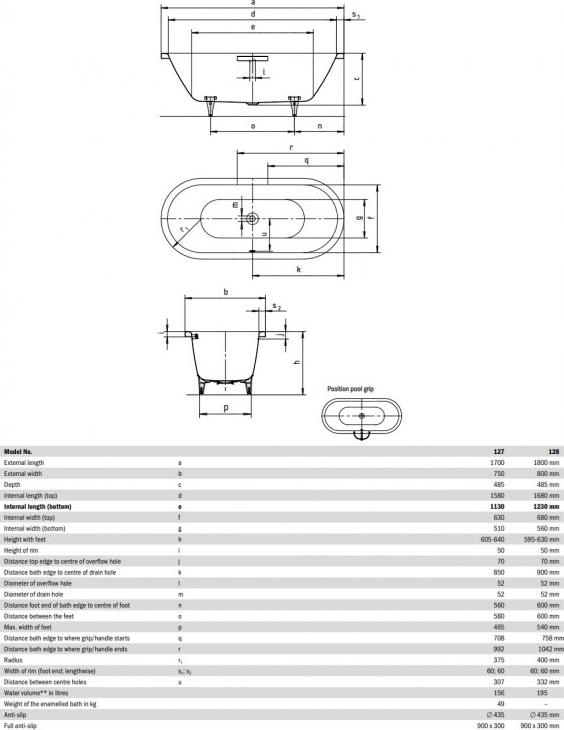 Стальная ванна Kaldewei Centro Duo Oval 180x80 282800010001, белый