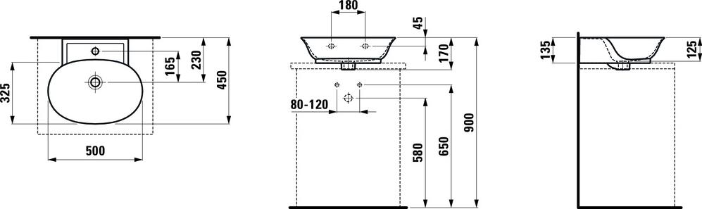 Раковина Laufen The New Classic 8.1685.2.000.104.1, белый