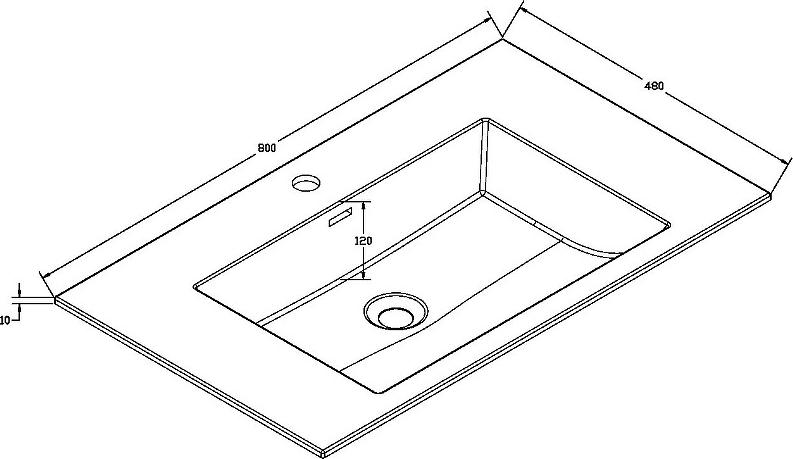 Раковина Vincea 80 VCB-13800G, серый матовый