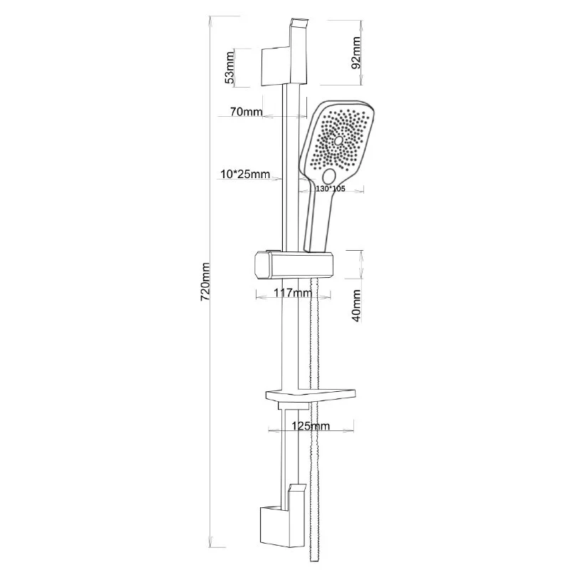 Душевой гарнитур Esko SSS1303SQBlack черный