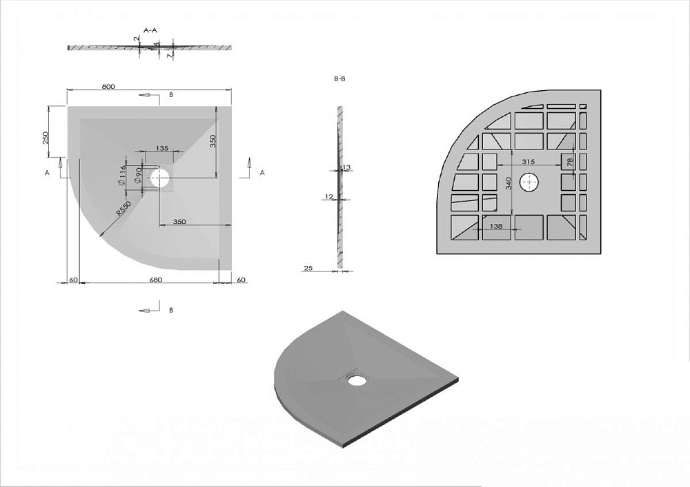 Душевой поддон Vincea VST-4SQ1010W белый