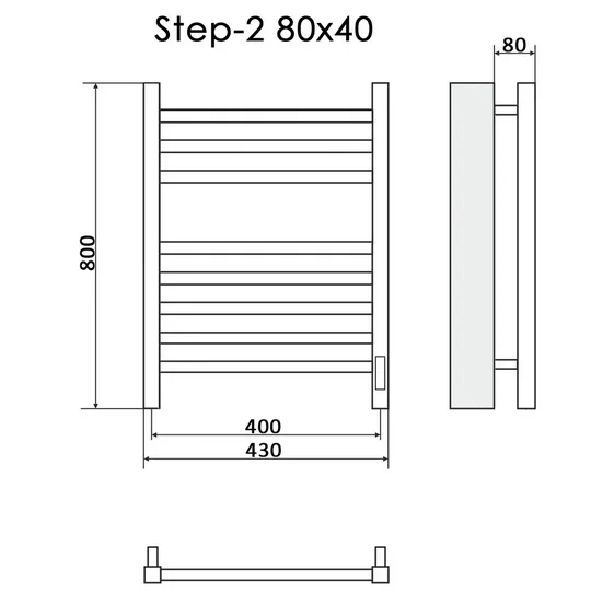 Полотенцесушитель электрический Ника Step-2 STEP-2 80/40 бел мат U белый