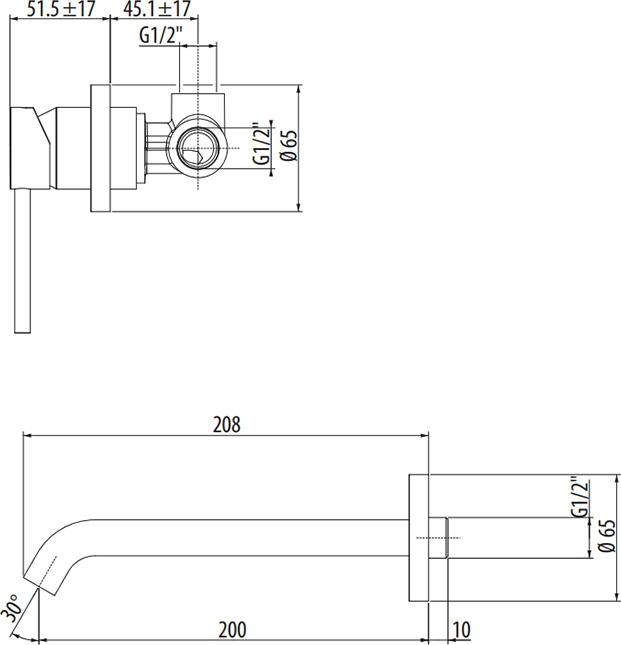 Смеситель для раковины встраиваемый Gattoni Circle Two 9137/91C0, хром