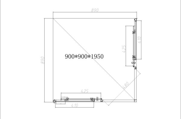 Душевой уголок Vincea Slim-N VSS-4SN900CGB 90x90, черный, стекло тонированное