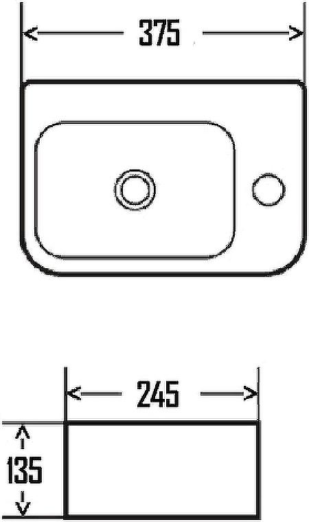 Раковина AQUAme 38 AQM5006R правая, белый