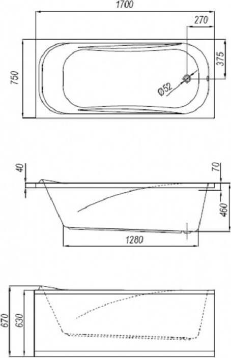 Акриловая ванна Kolpa San String 170x75 5040000, белый