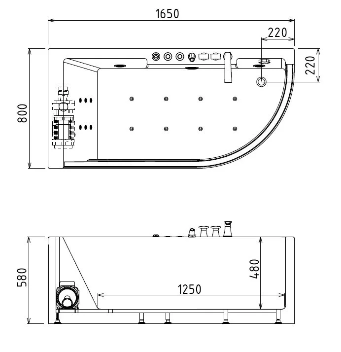 Акриловая ванна Gemy G9227 K L белый