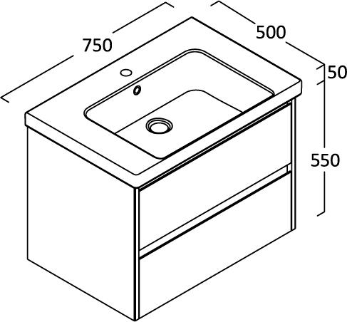 Тумба для комплекта Berloni Bagno Form FOBS03/100 белый глянцевый