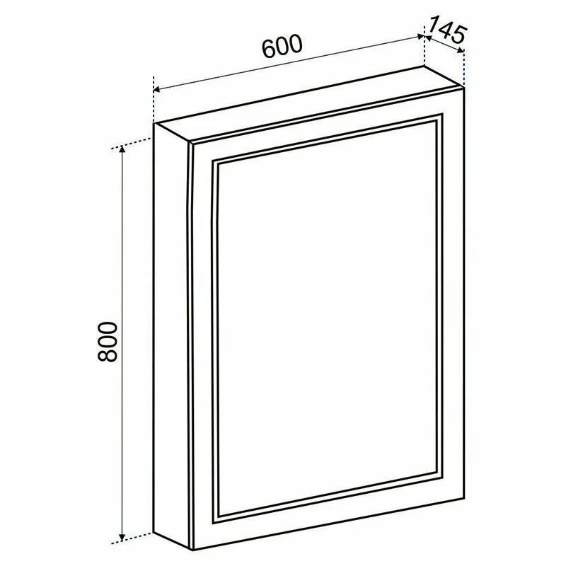 Зеркальный шкаф Emmy Родос rod60mir1-l белый