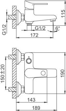 Смеситель для ванны с душем Frud R32121