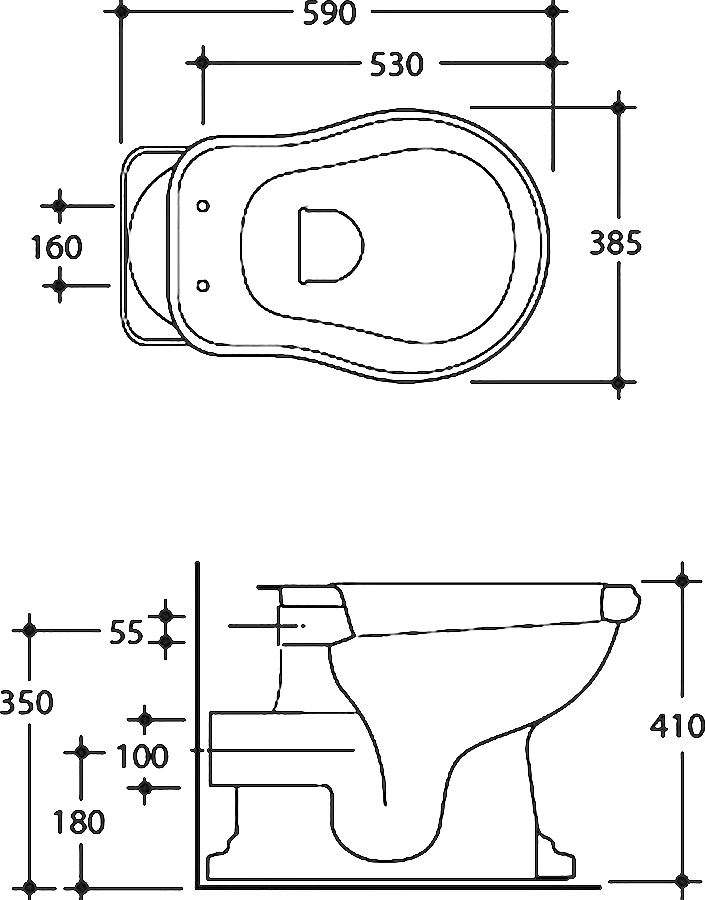 Приставной унитаз Kerasan Retro 101101 горизонтальный выпуск