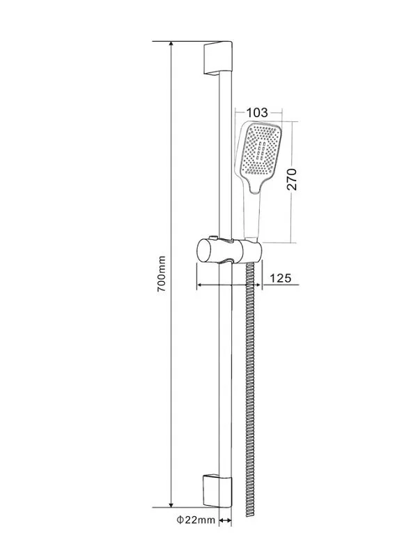 Душевой гарнитур Orange O-Shower OS814cr хром, черный