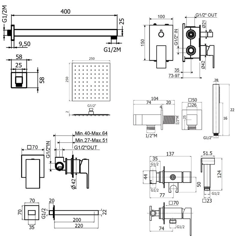 Смеситель для душа Plumberia Selection Tag KITZTG18NO220 черный