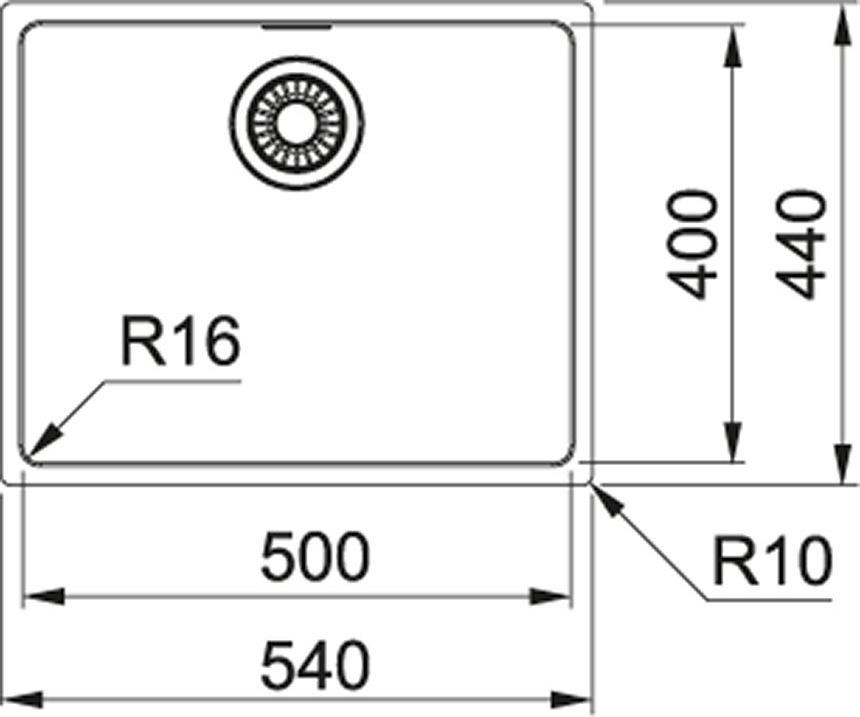 Кухонная мойка 54 см Franke Maris MRX 210-50 127.0543.999, нержавеющая сталь