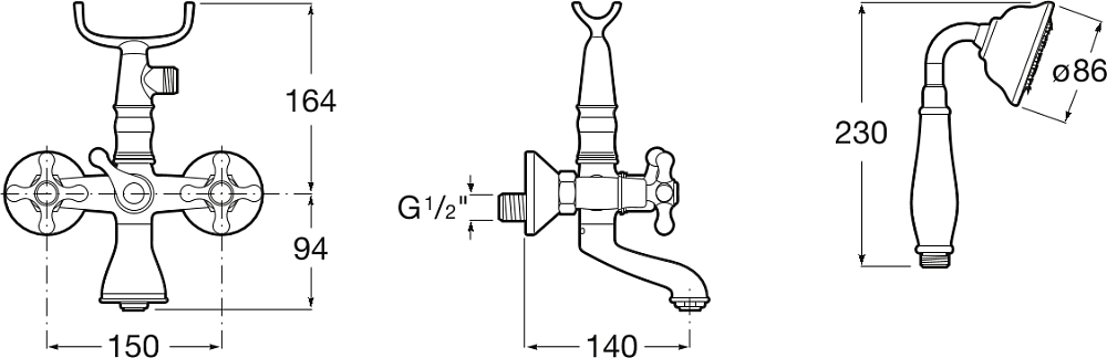 Смеситель для ванны Roca Carmen 5A014BC00