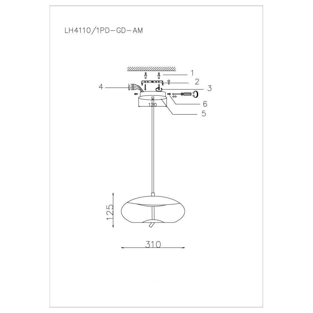 Подвесной светодиодный светильник Lumien Hall Avila LH4110/1PD-CR-BL