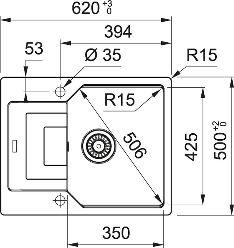 Кухонная мойка 62 см Franke Urban UBG 611-62 35" 114.0595.313 графит