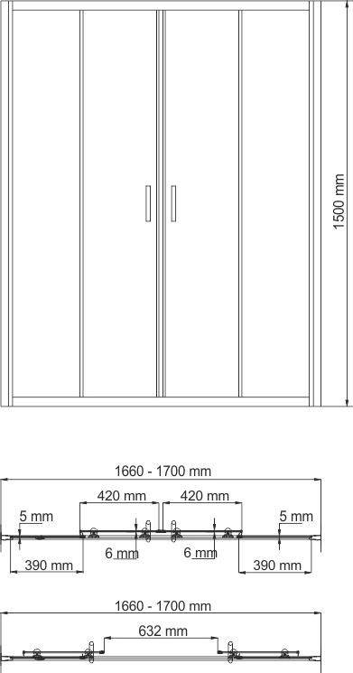 Шторка для ванной Wasserkraft Amper 29S02-170 170 см