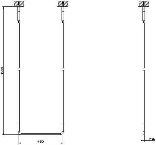 Полотенцедержатель потолочный 45 см Gessi Goccia 38144#031, хром