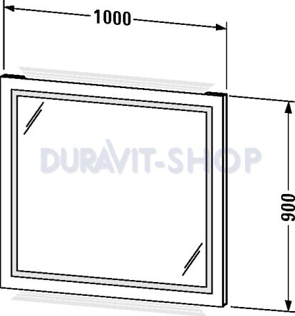 Зеркало с подсветкой 100х90 Duravit Esplanade ES909100505 (дуб)