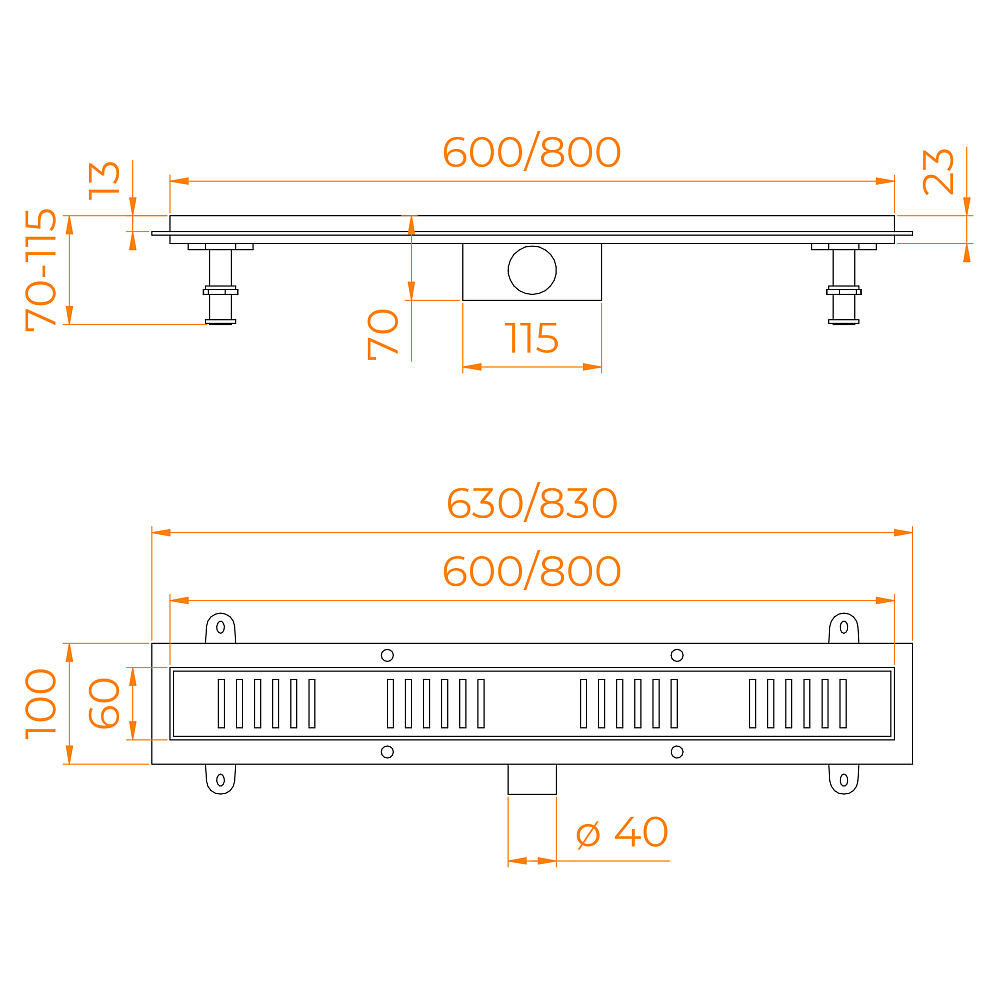 Душевой трап RGW SDR 64213480-04 черный