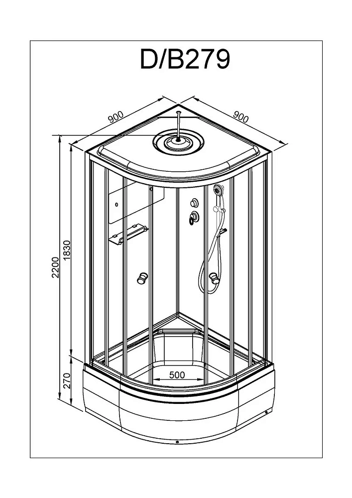 Душевая кабина Deto D D279SEL