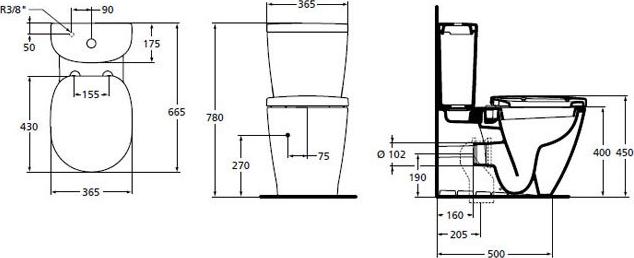 Унитаз-компакт Ideal Standard Connect E781701 с бачком E786101