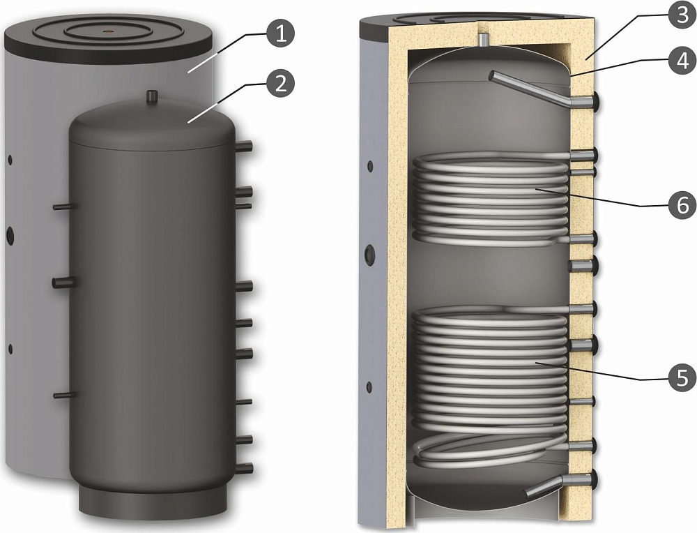 Буферный накопитель Sunsystem PR2 1500 09060015203007 1500 л серый