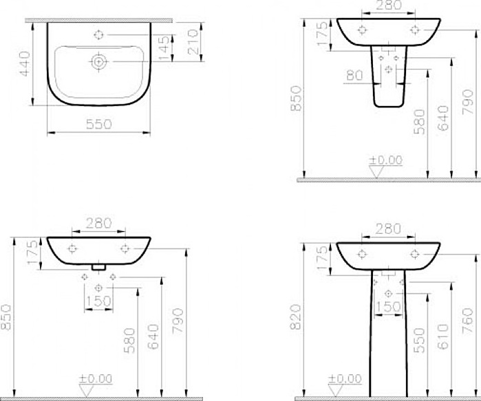 Полупьедестал VitrA S20 5281B003-7201, белый