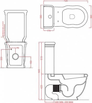 Напольный унитаз ArtCeram Hermitage HEV002 01 00 с бачком HEC009 01 00