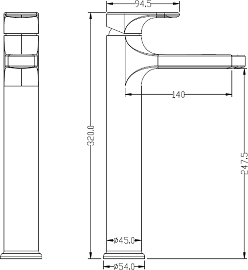 Смеситель для раковины Boheme Spectre 452-B, чёрный