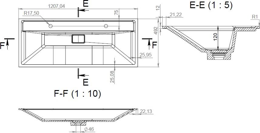 Раковина Am.Pm Inspire 2.0 M50AWPC1201WG 120 см