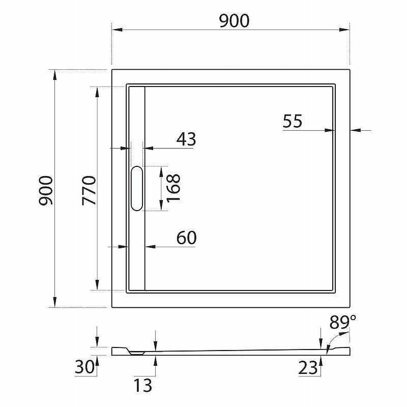 Поддон для душа Cezares Tray AS 90x90 TRAY-AS-A-90-30-W, белый