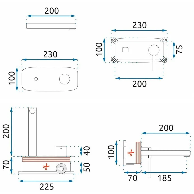 Смеситель для раковины Rea Oval + Box REA-B5125 золото