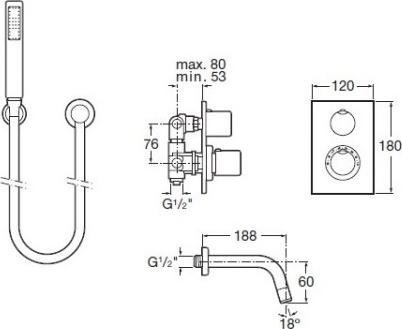 Смеситель для ванны/душа Roca Element 5A2762C00