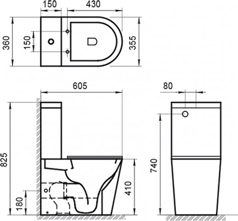 Унитаз-компакт BelBagno Flay-R BB2149CPR с бачком BB2149T