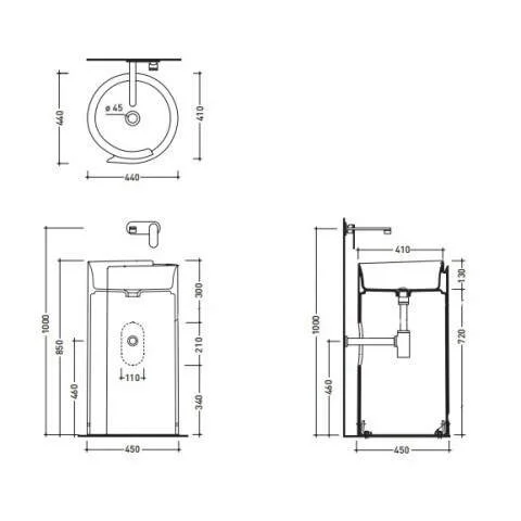 Раковина Flaminia Roll MR44P белый